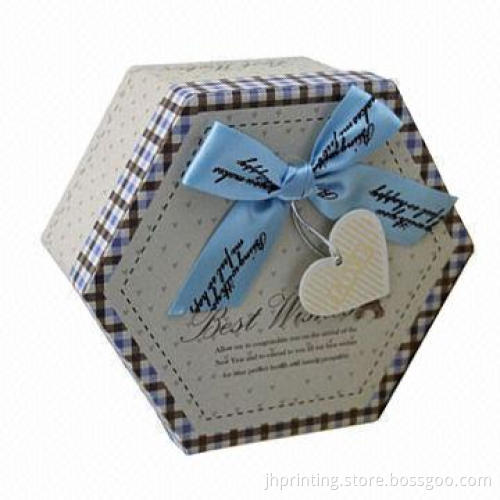 Hexagonal Gift Box with Butterfly Ribbon and Tag